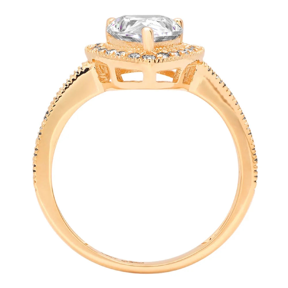 14K Yellow Gold Halo Engagement Ring With Diamond L18797