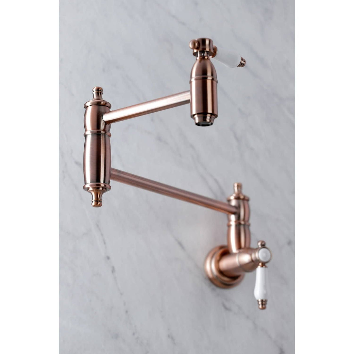 Brushed Nickel Wall Mount Pot Filler Kitchen Faucet A985424