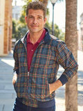 Navy Plaid Blue 2XL Jacket O7028