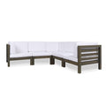 Gray Acacia Wood Sectional Sofa Set with Cushions A6286