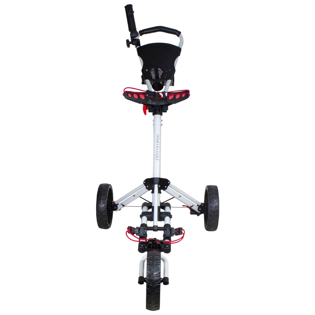 48x22 White and Black 3 Wheel Golf Bag Push Cart F105384