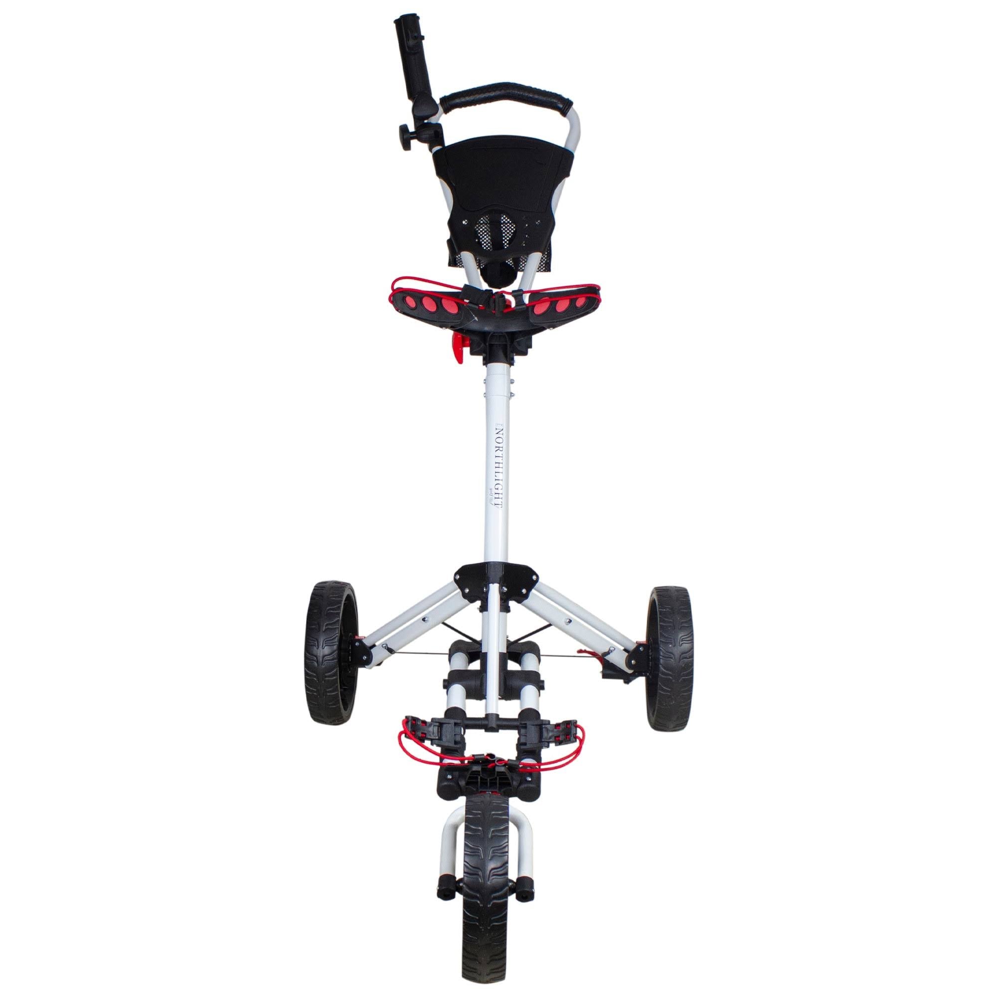 48x22 White and Black 3 Wheel Golf Bag Push Cart F105384
