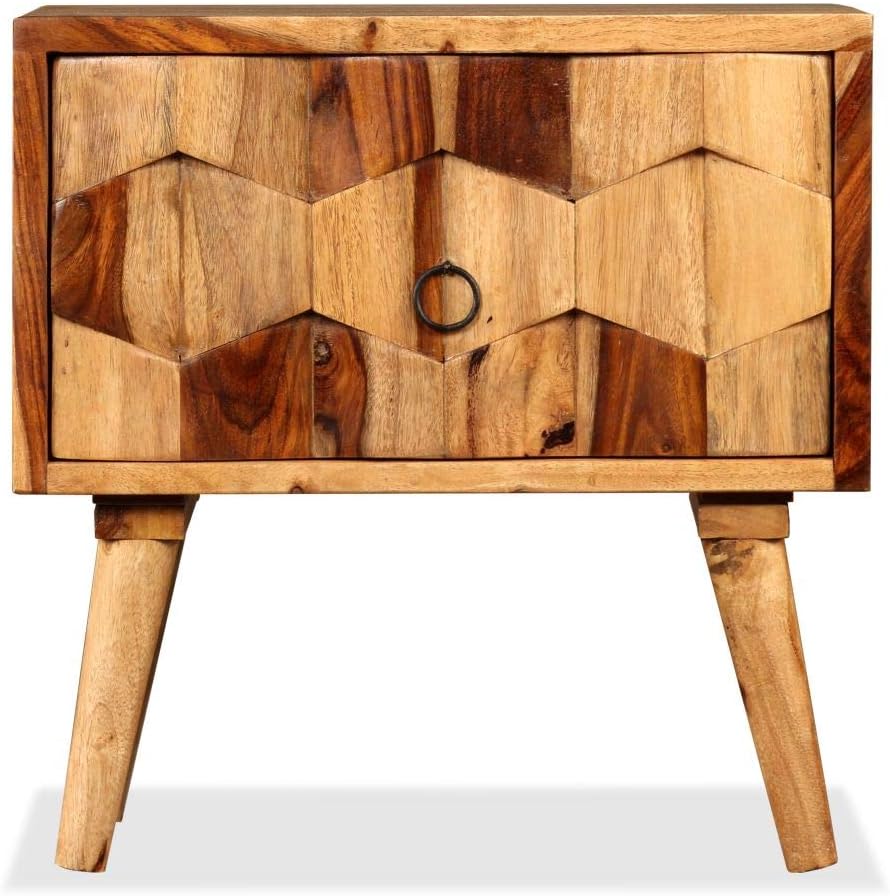 Solid Sheesham Wood Bedside Cabinet with 1 Drawer P5043