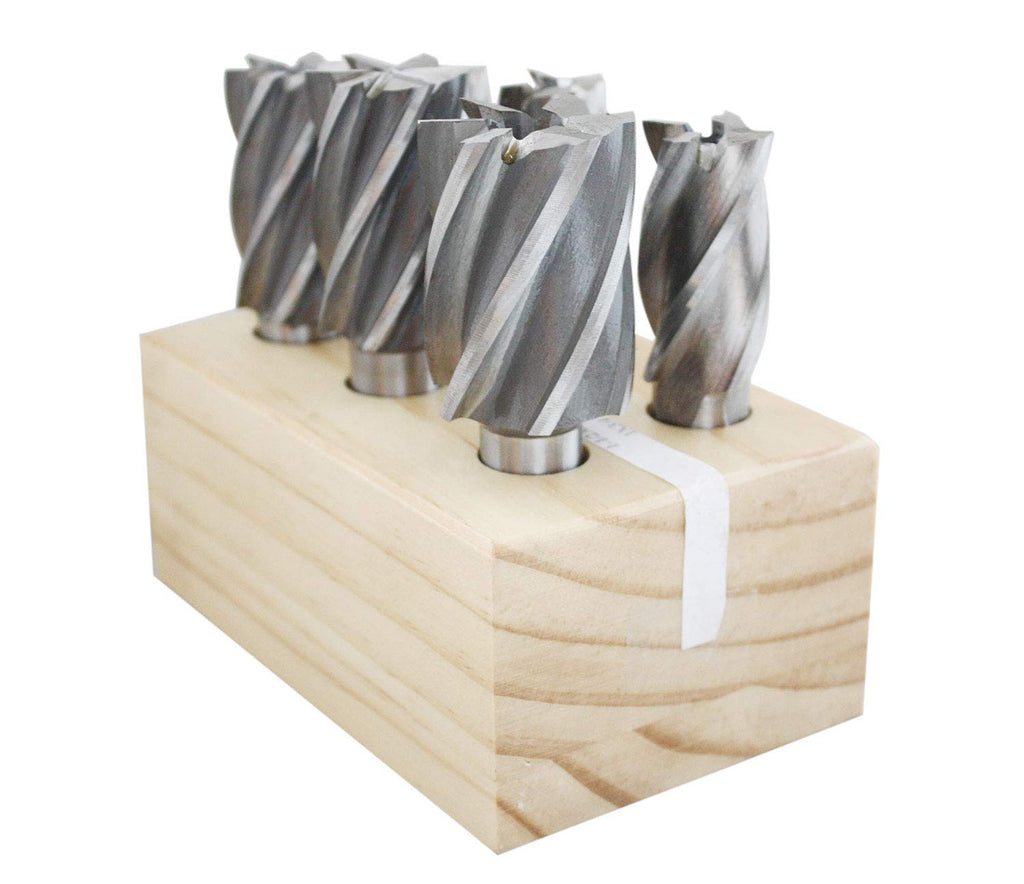 6 Pc Multi Flute H.S.S. End Mills Set, 3/4'' Shank, Cutting Dia 3/4'' to 1-1/2'' G56585