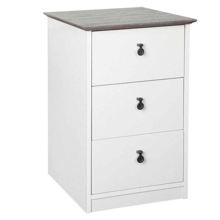 White Gray Oak 3-Drawer Filing Cabinet T543439