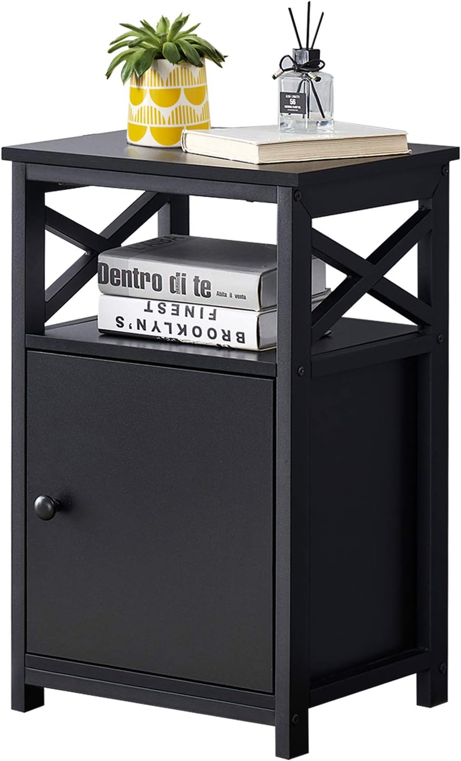 Rustic Brown End Storage Cabinet and Drawer Nightstand K95230
