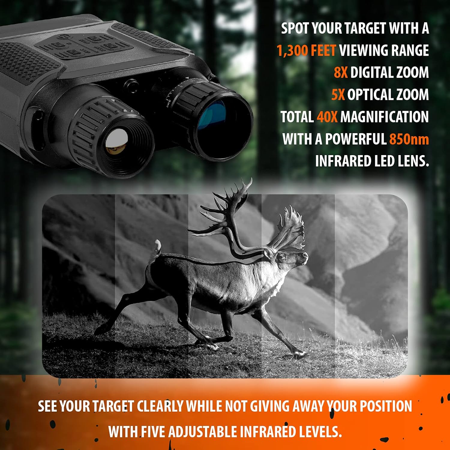 Rechargeable Infrared Digital Night Vision Binoculars with 40X Zoom L20079