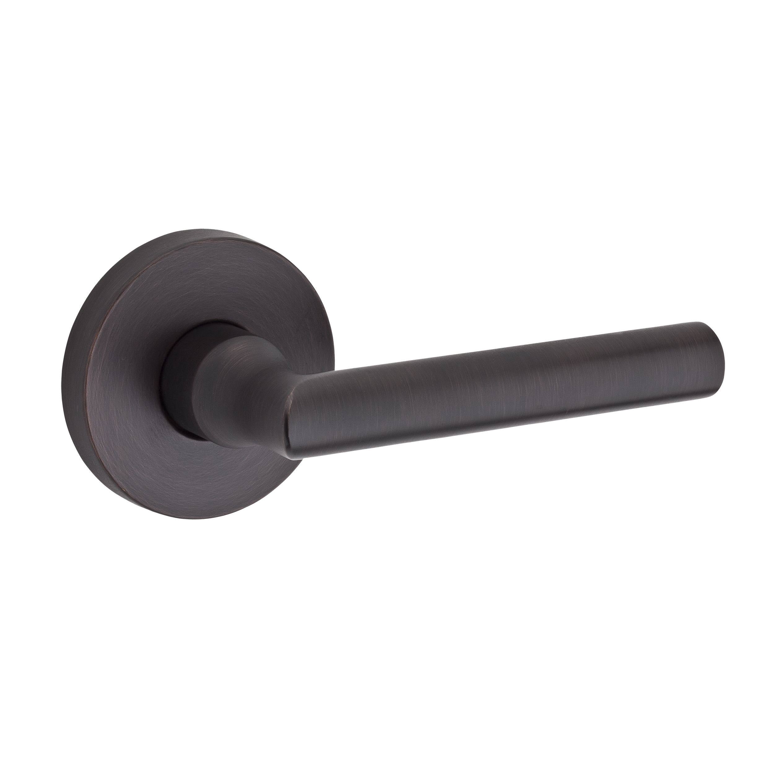 Entry Tube Lever and Contemporary Round Rose Venetian Bronze Finish F210712