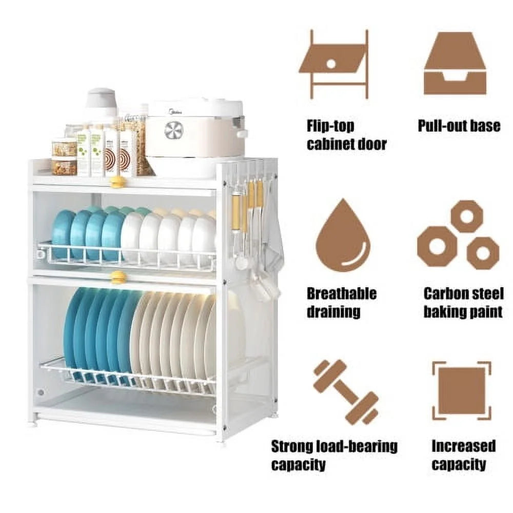 3-Tier Dish Drying Rack with Cutlery Holder D8596