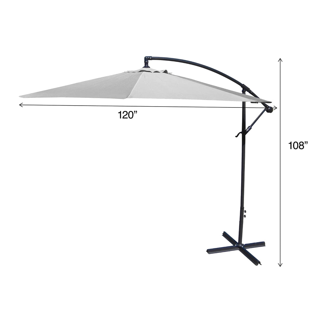 Olive Solid Octagon Offset Outdoor Patio Umbrella with Crank Opening N9258