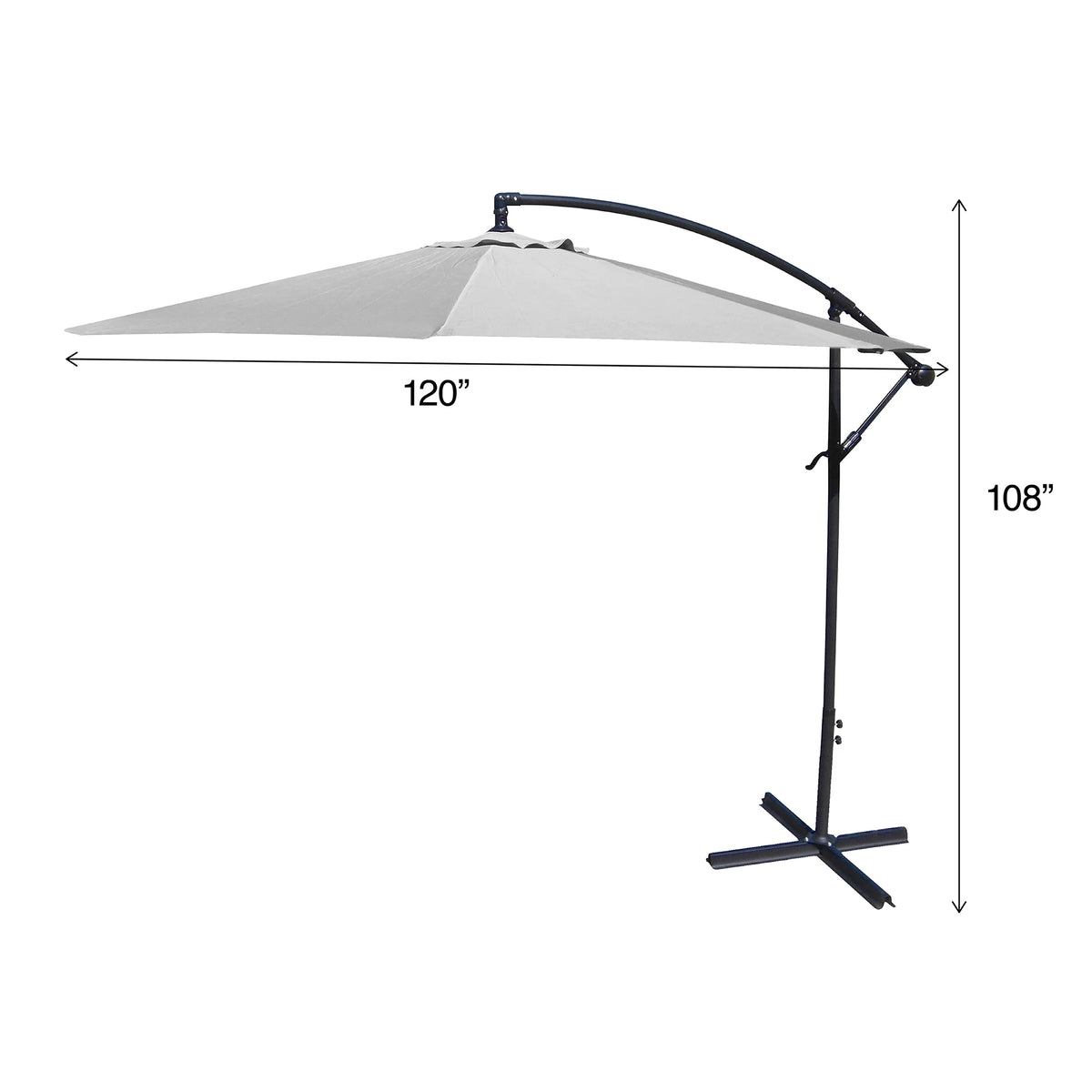 Olive Solid Octagon Offset Outdoor Patio Umbrella with Crank Opening N9258