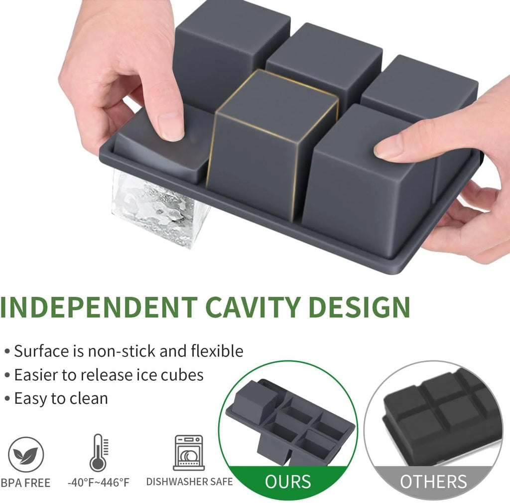 Large Square Silicone Ice Cube Tray 2Pack K993