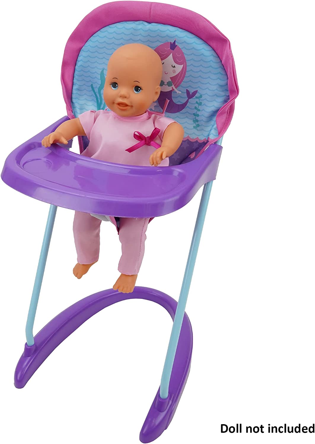 Mermaid Doll Highchair with Front Tray & Safety Harness N88066