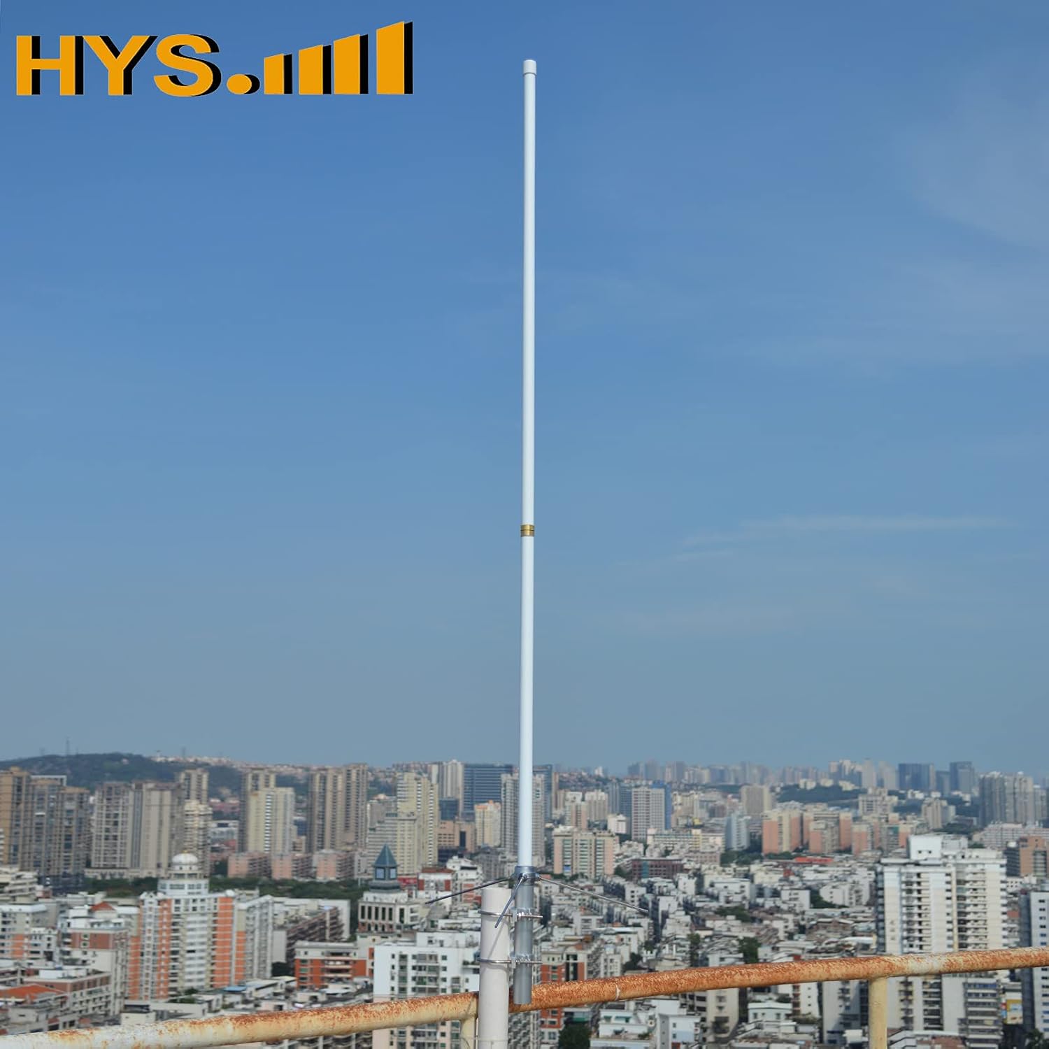 Dual Band Fiberglass Vertical Base Antenna 5.7ft, SO-239 Connector W689