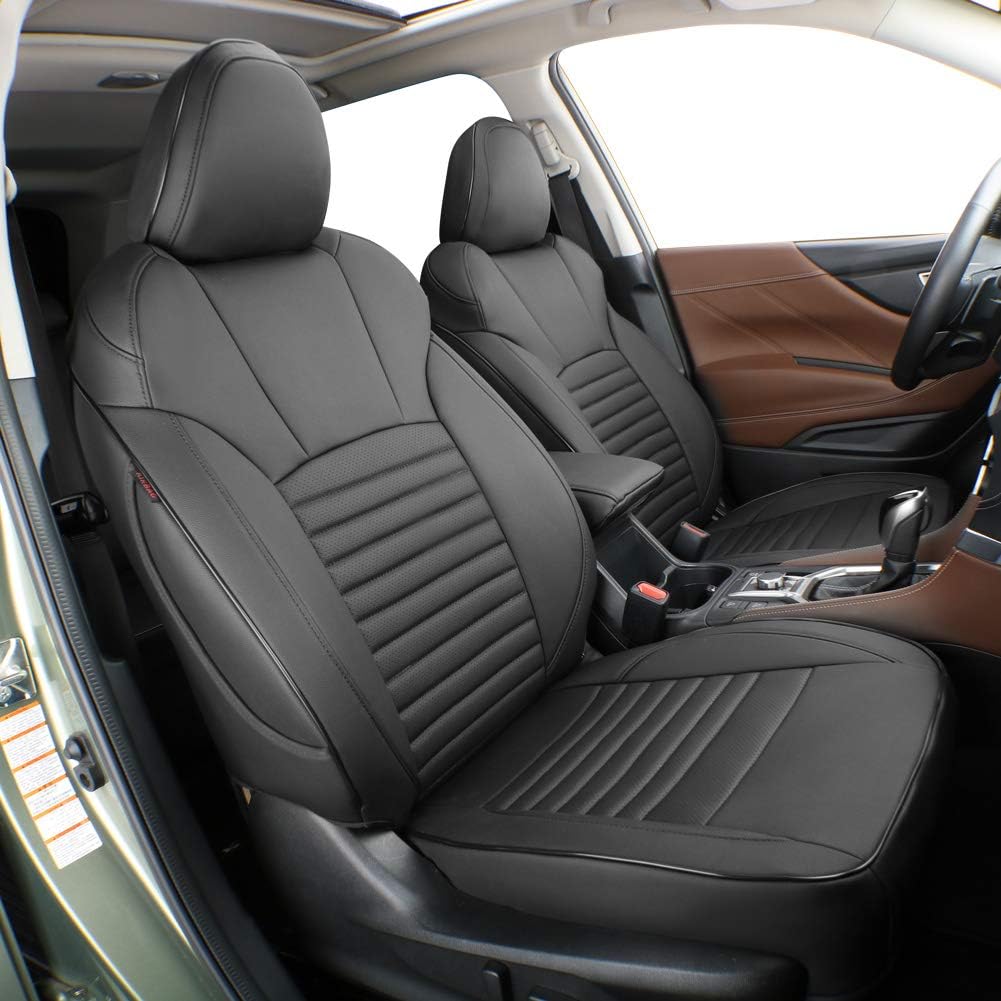 Black/Gray Leatherette Car Seat Covers X821