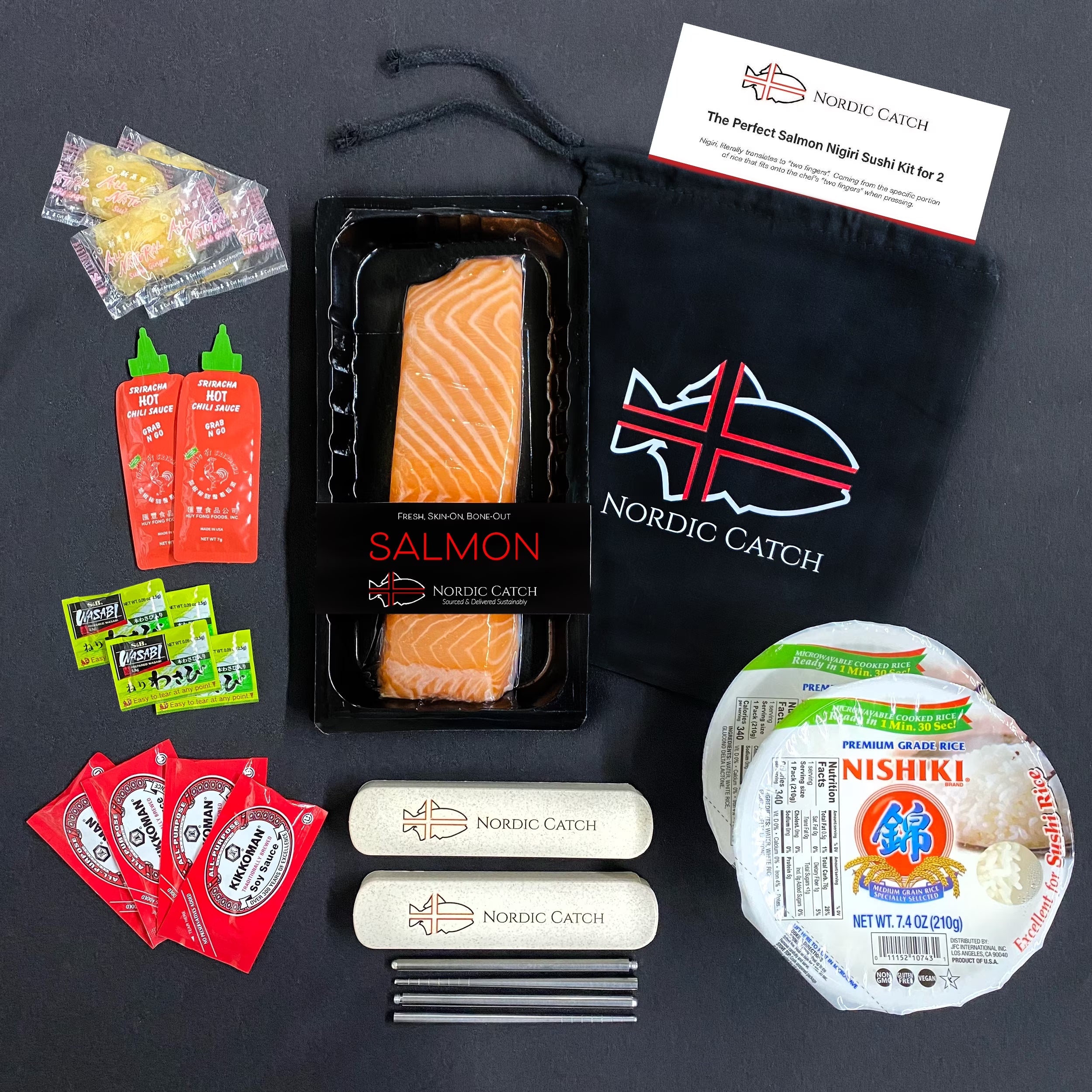 Salmon Nigiri Sushi Kit for 2 - Icelandic Salmon (11oz Fillet) P682