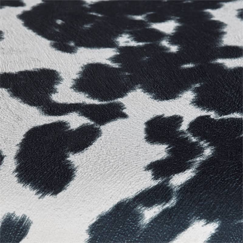 Black Wood Cow Print Bar Stool V76931