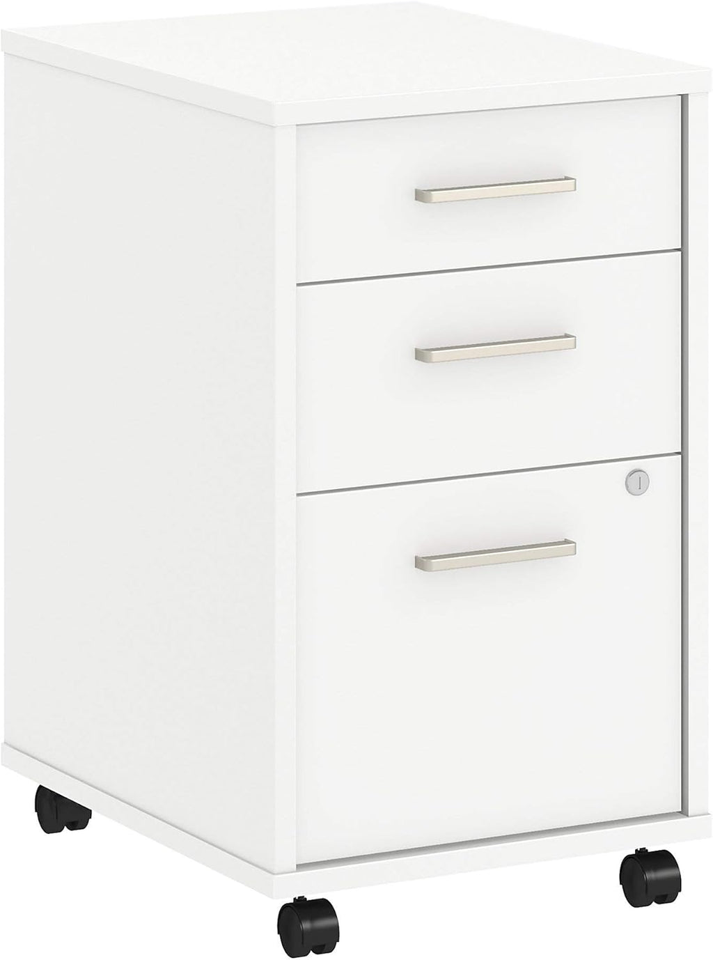 White 3 Drawer Mobile File Cabinet E6326