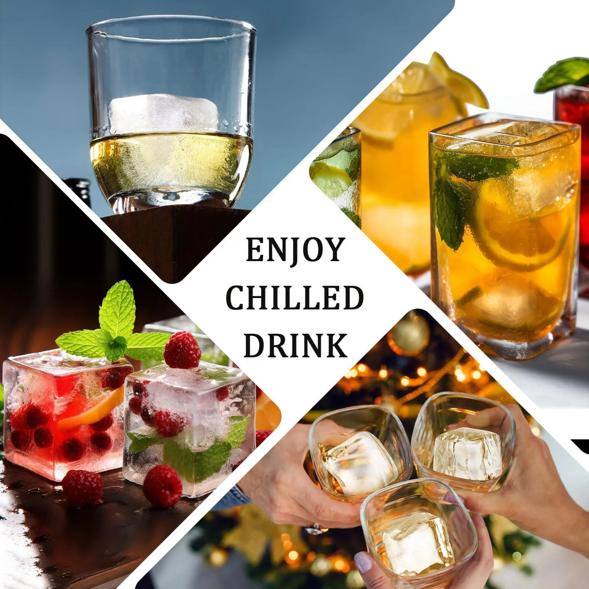 Large Square Silicone Ice Cube Tray 2Pack K993