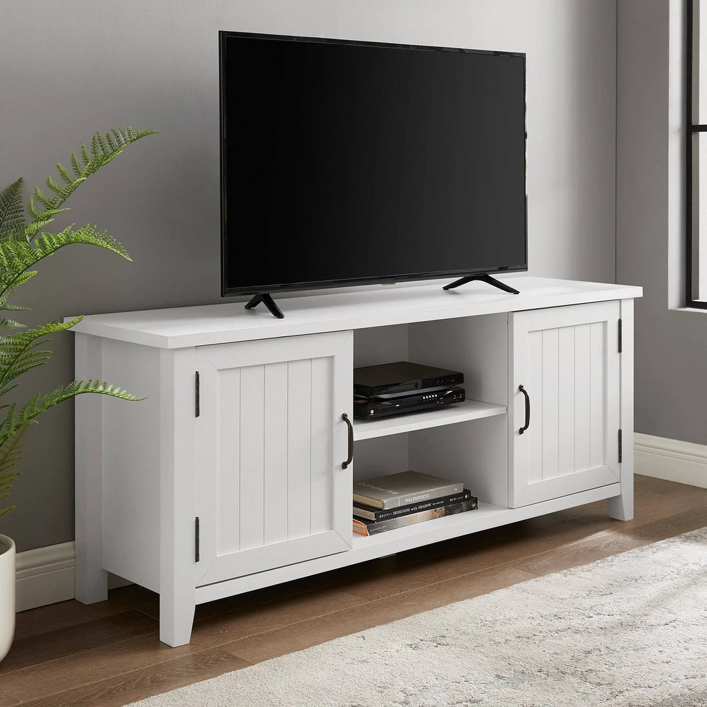 Solid White TV Console I95754