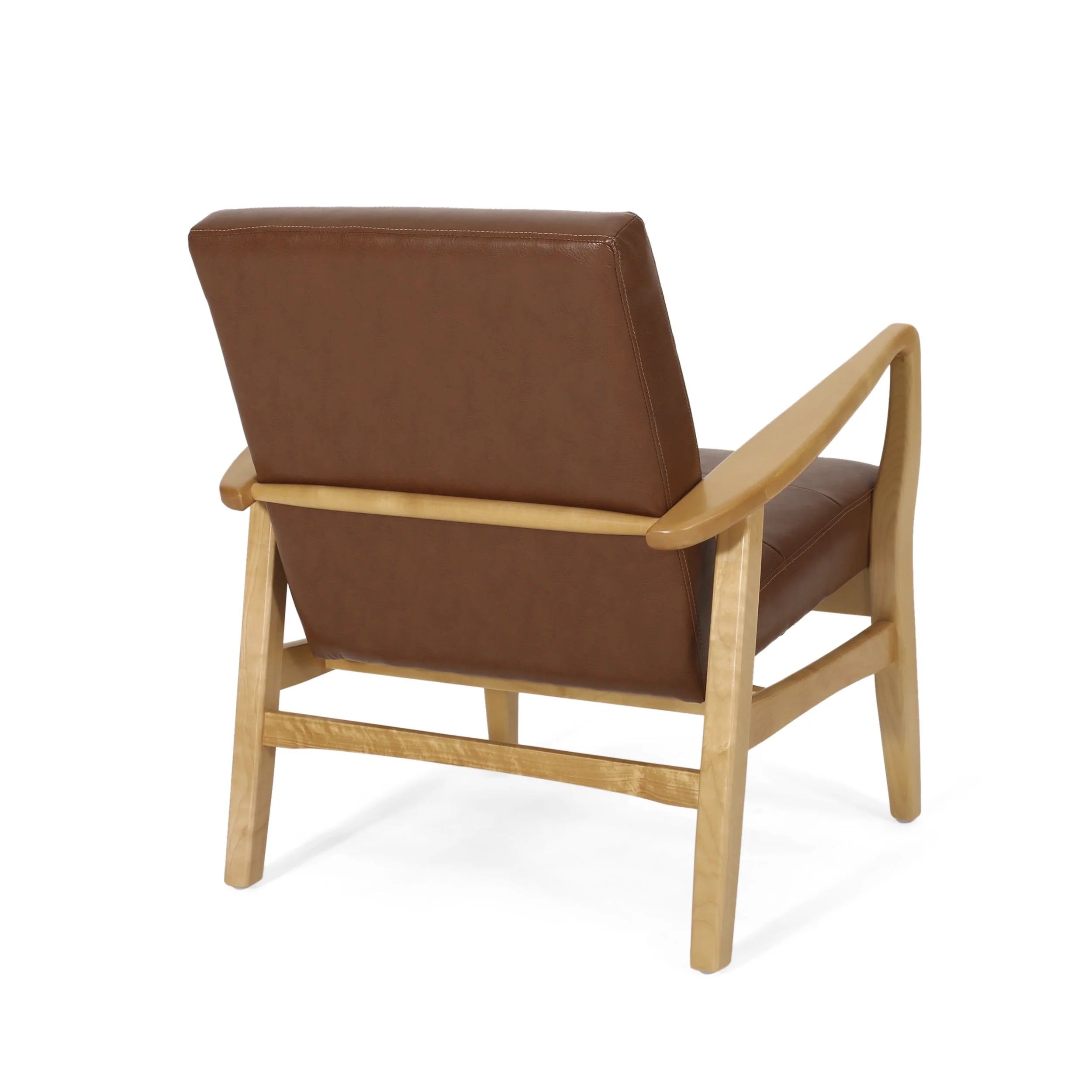 Cognac Brown Faux Leather Club Chair B275