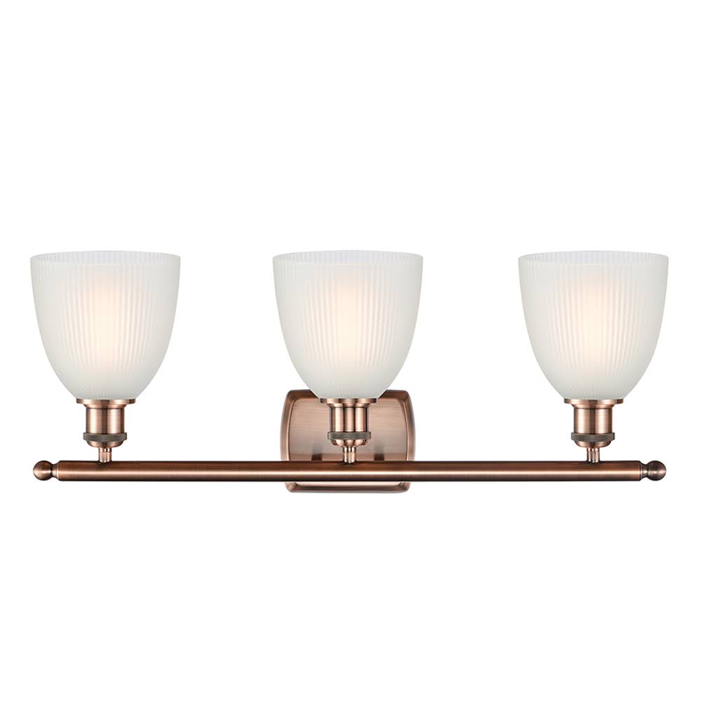 White and Polished Chrome 3 Light Bath Vanity Light S755913