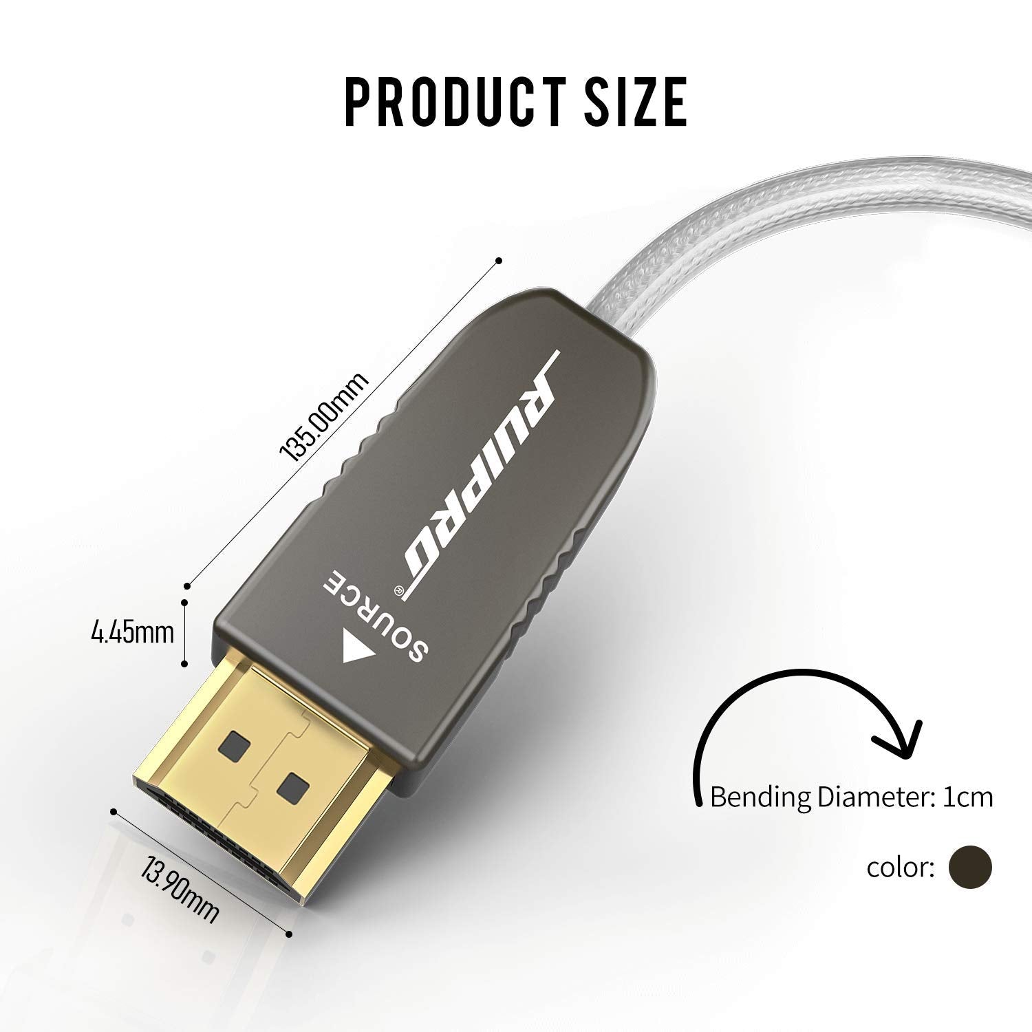 HDMI Ultra Thin Fiber Optic Cable 80ft 4K 60Hz HDMI 2.0b High Speed 18Gbps H374