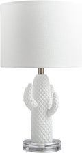 White Linen Shade Table Lamp with Bulb D790037
