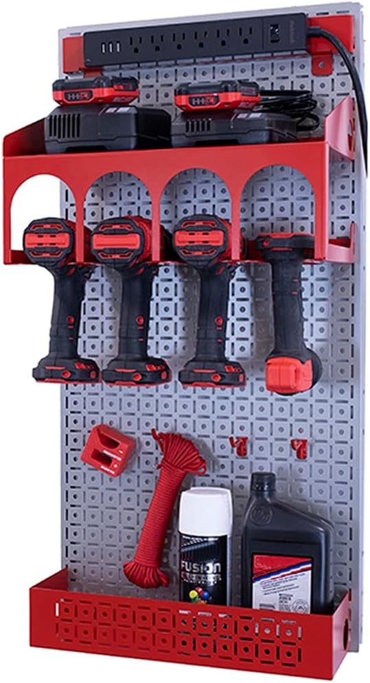 Black Metal Pegboard Organization System O212