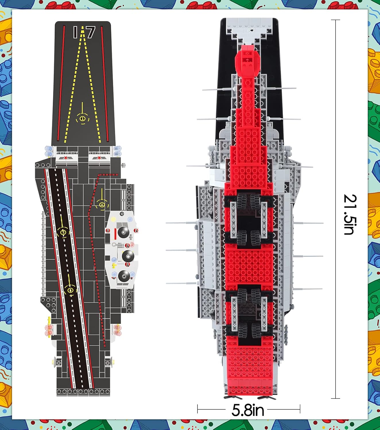 1131 Pieces Military Aircraft Carrier Building Blocks Set L2313