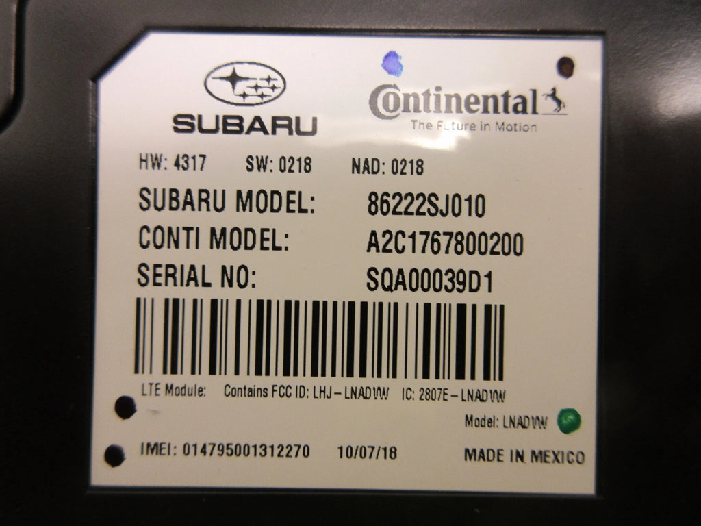 Pre-Owned Subaru Forester Communication Telematics Control Module Q5898