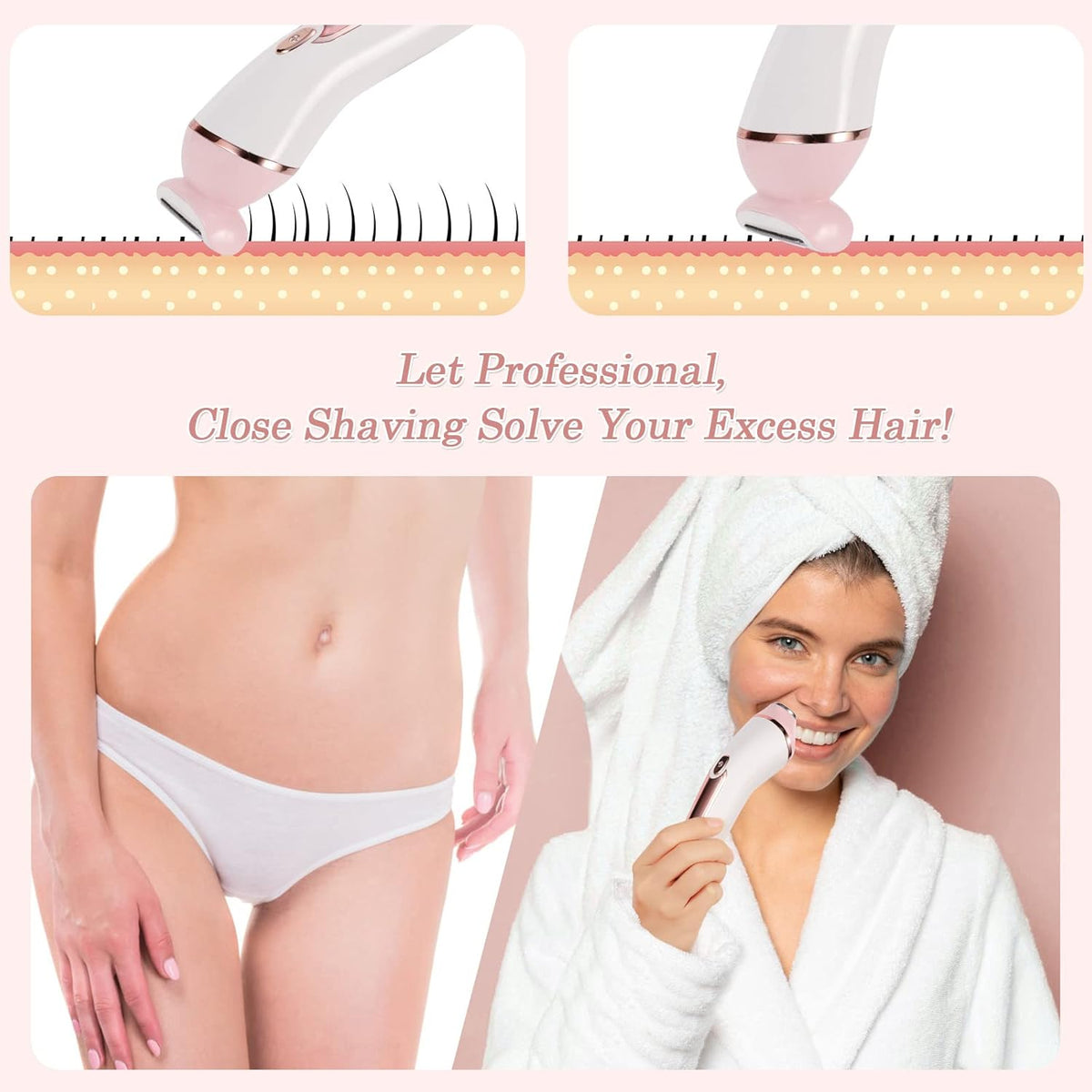 2-in-1 Rechargeable Electric Shaver for Women Z51092