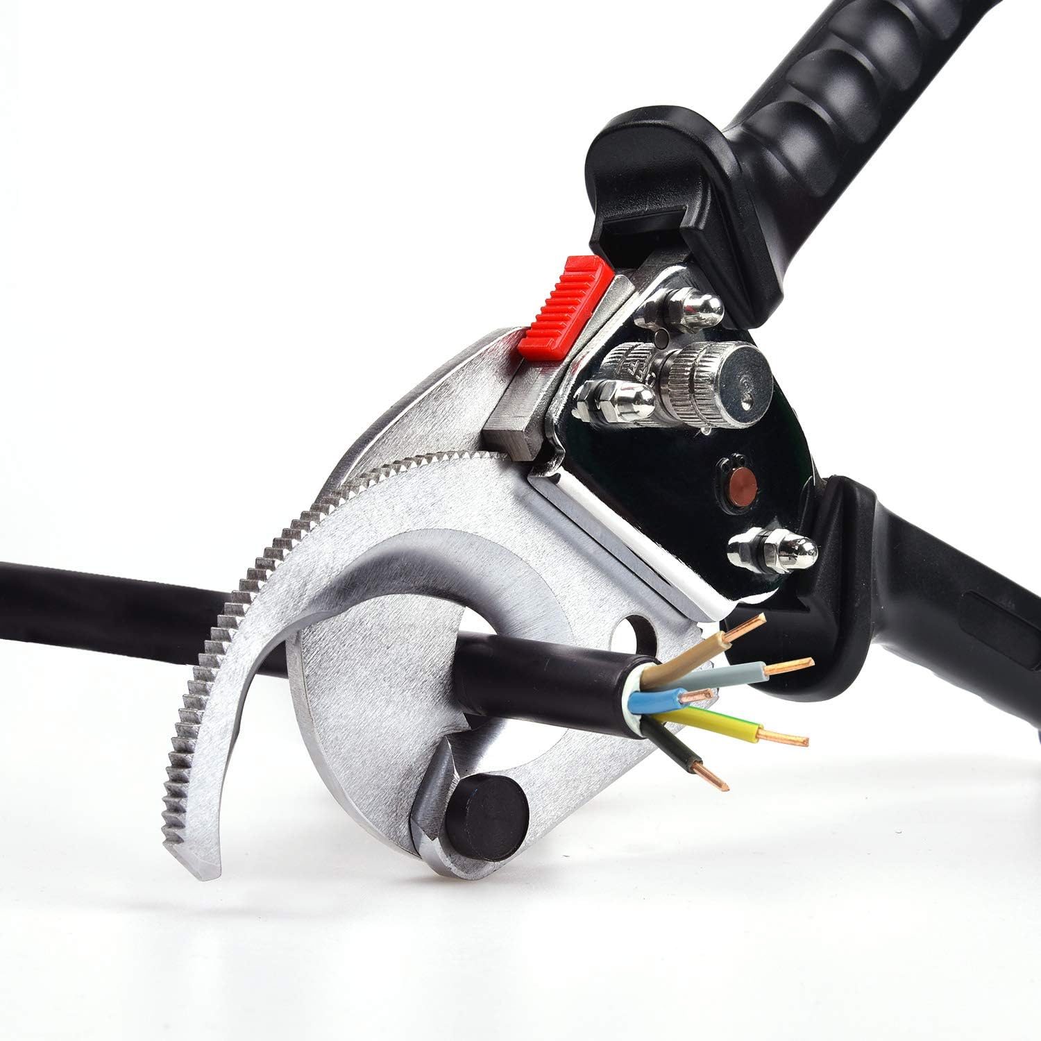 Ratchet Cable Wire Cutter, Steel Blades, 9.4Inch Q46319