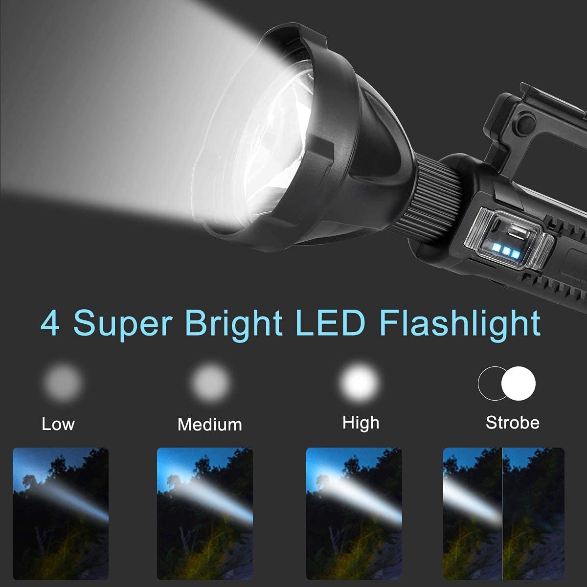 Rechargeable LED Spotlight Flashlight 90000 Lumens with Tripod L43385
