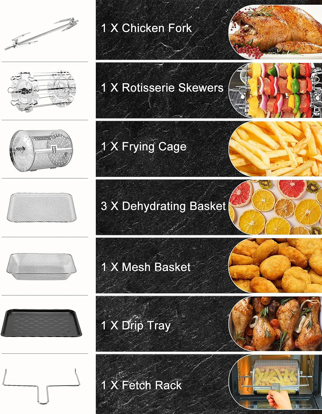 20 Quart 10-in-1 Digital Air Fryer Oven with Racks O7175