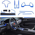 ABS Carbon Fiber Grain Console Center Dashboard Cover and Gear Box Steering Wheel Trims 15pcs red U882884
