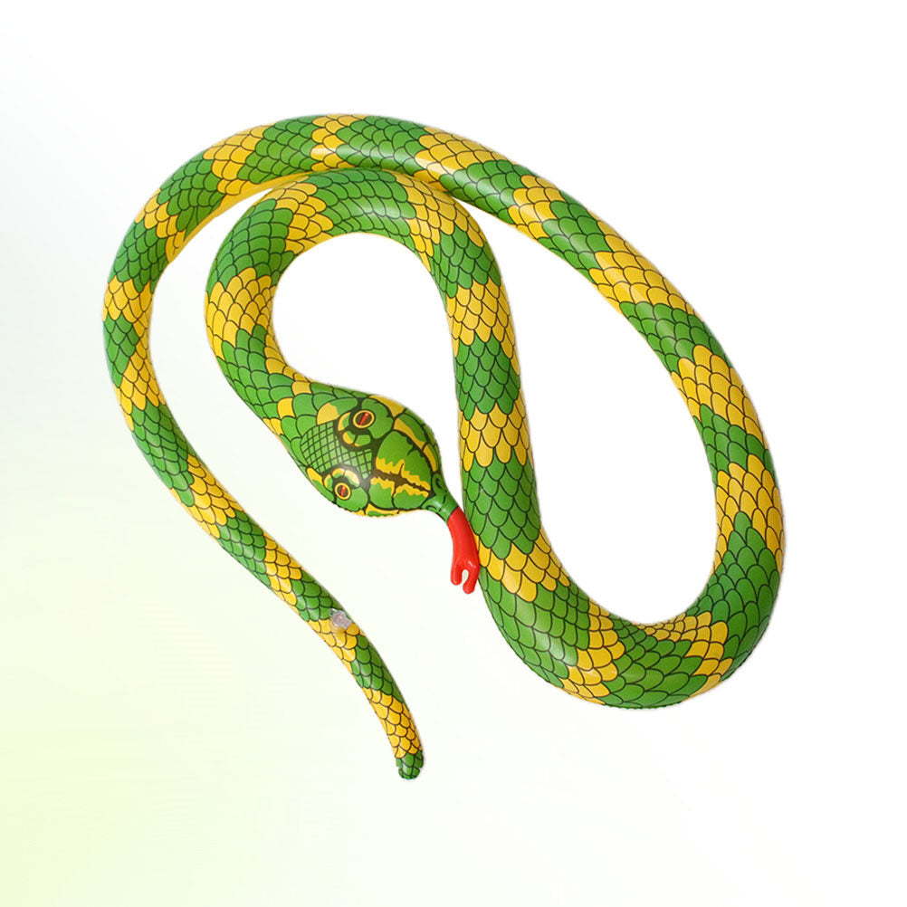 Yellow Simulate Inflatable Snake Model Toy I46043