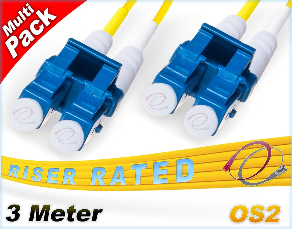 6Pk 3M OS2 LC LC Single Mode Fiber Patch Cables Duplex 9/125 Jumper Cord L358