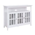 White Storage Cabinets and Shelf TV Stand E75891