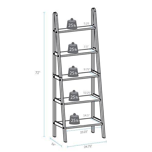 5 Shelf Ladder Bookcase, Espresso O27223