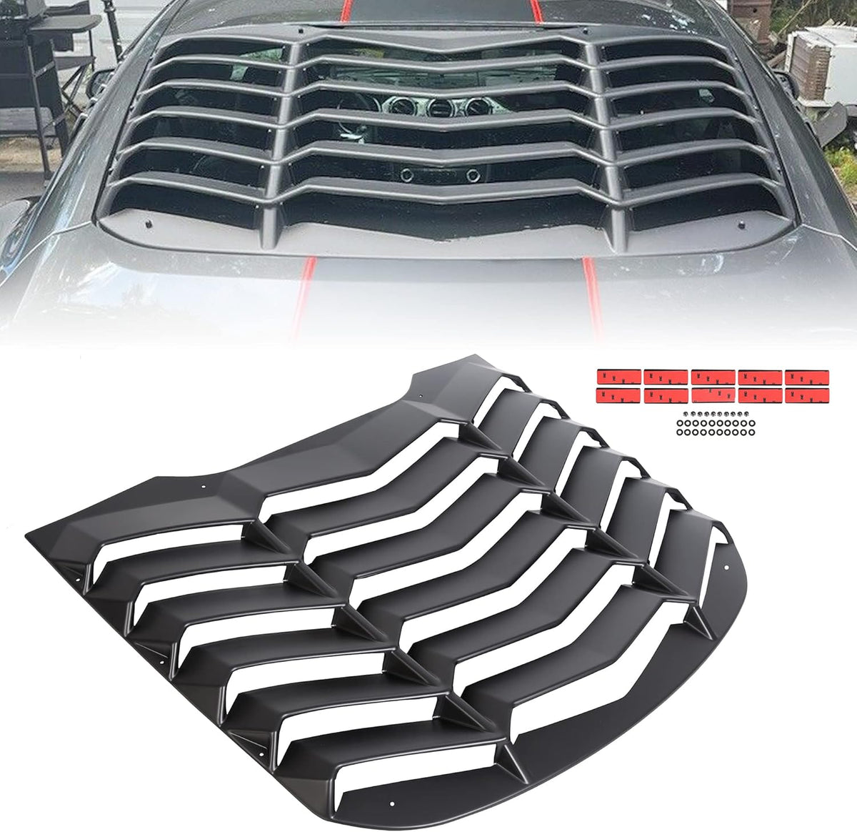 Rear Window Louvers Sun Shade Cover for 2015-2020 Mustang C37276