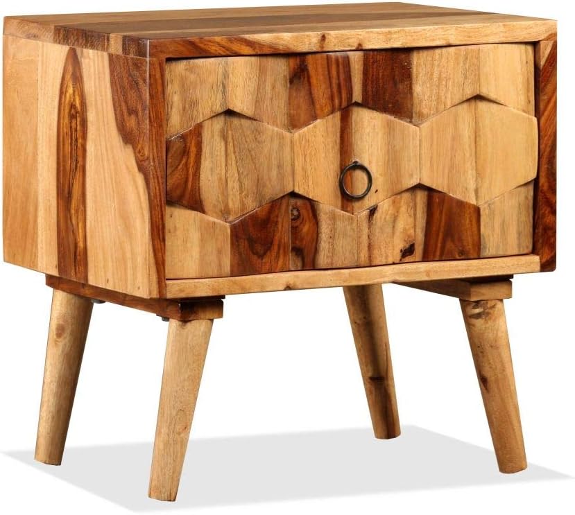 Solid Sheesham Wood Bedside Cabinet with 1 Drawer P5043