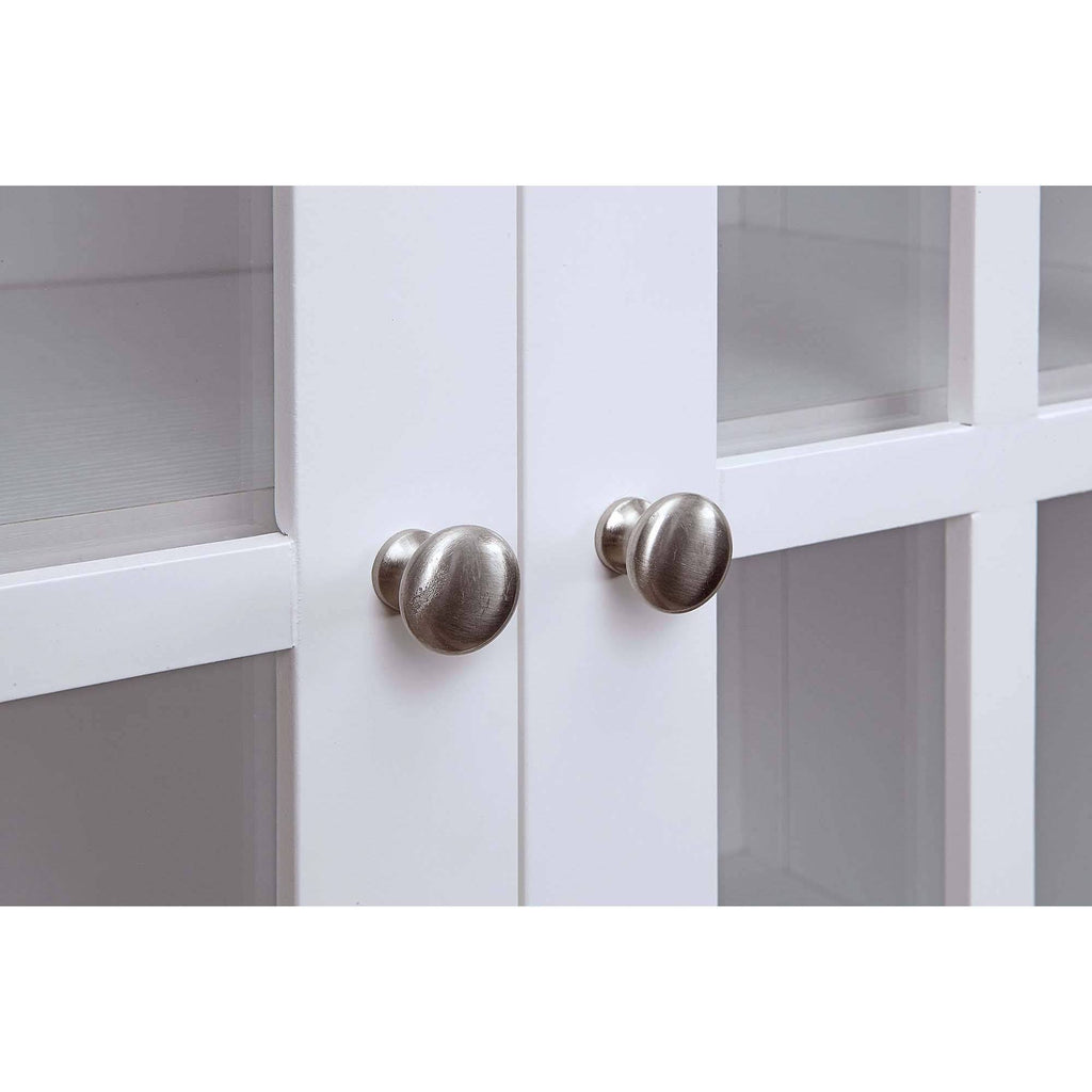 White Storage Cabinets and Shelf TV Stand E75891