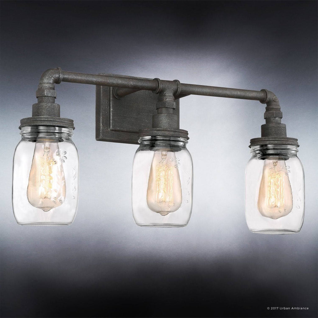 Industrial Bathroom Light, Medium Size, Antique Black R645
