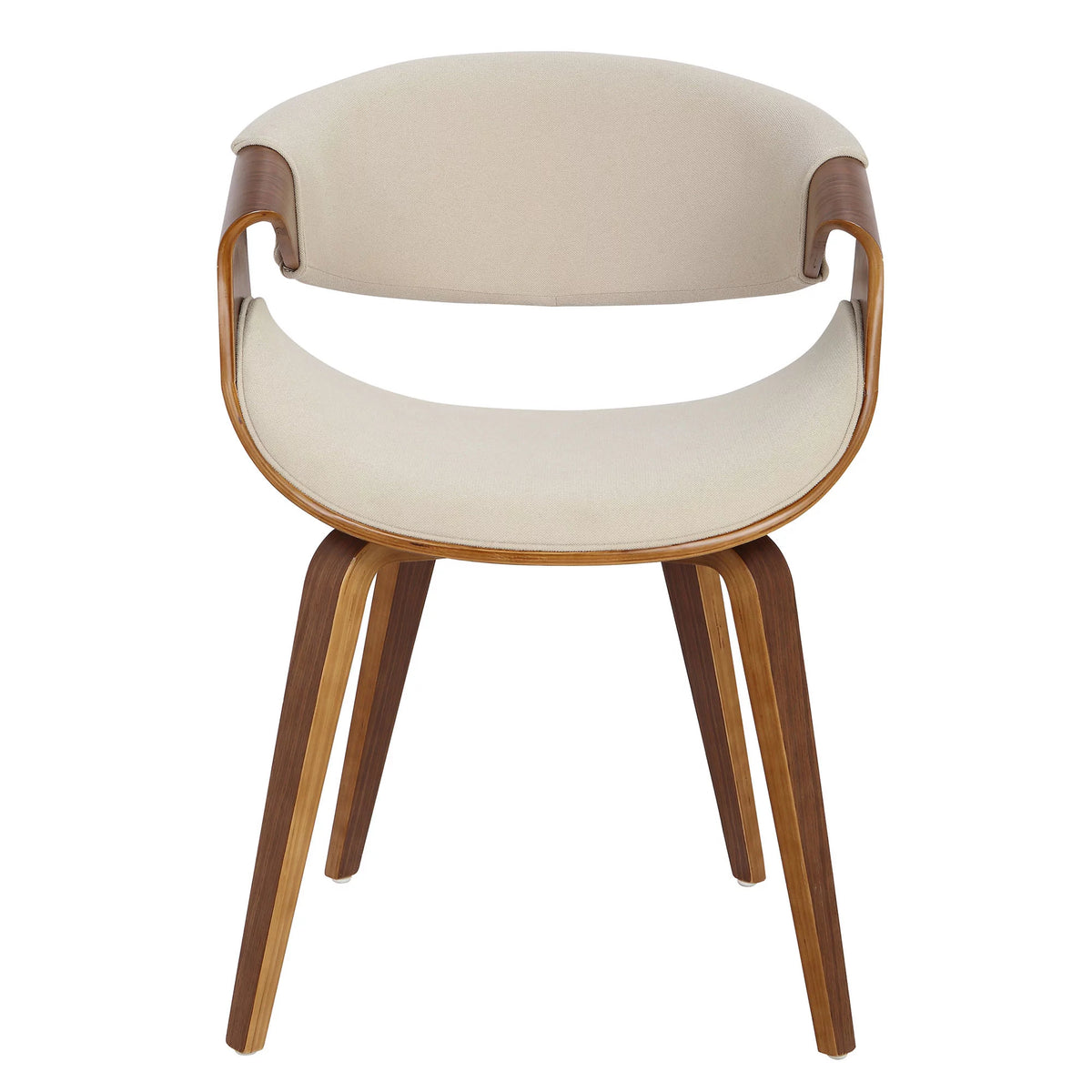 Walnut and Cream Fabric Dining Chair O11866