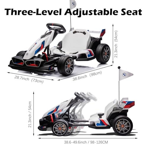 White Electric Drift Go Kart with 600W Motor G4851