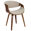 Walnut and Cream Fabric Dining Chair O11866