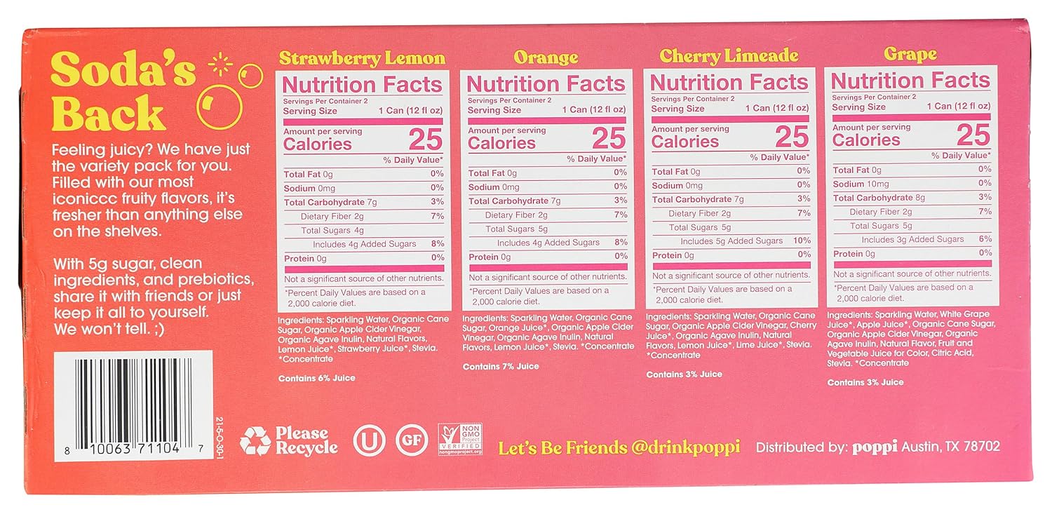 Poppi Probiotic Soda 8pk, 12 FZ U2145