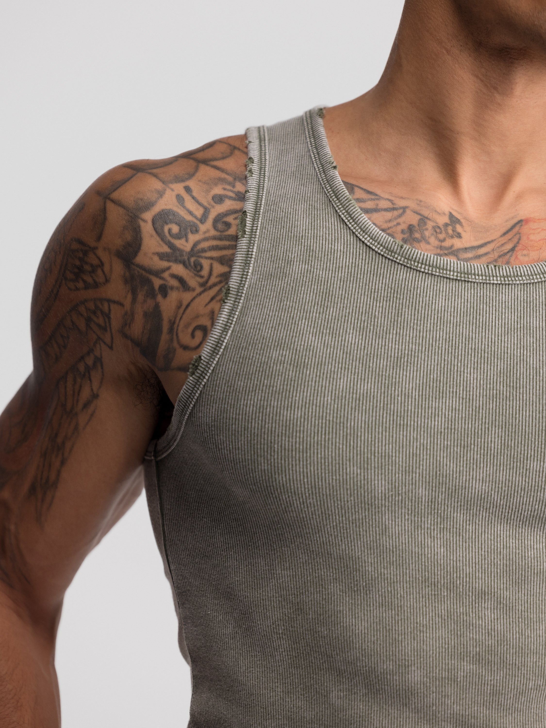 Premium Ultra-Soft Cotton Distressed Fitted Tank 2 Pack