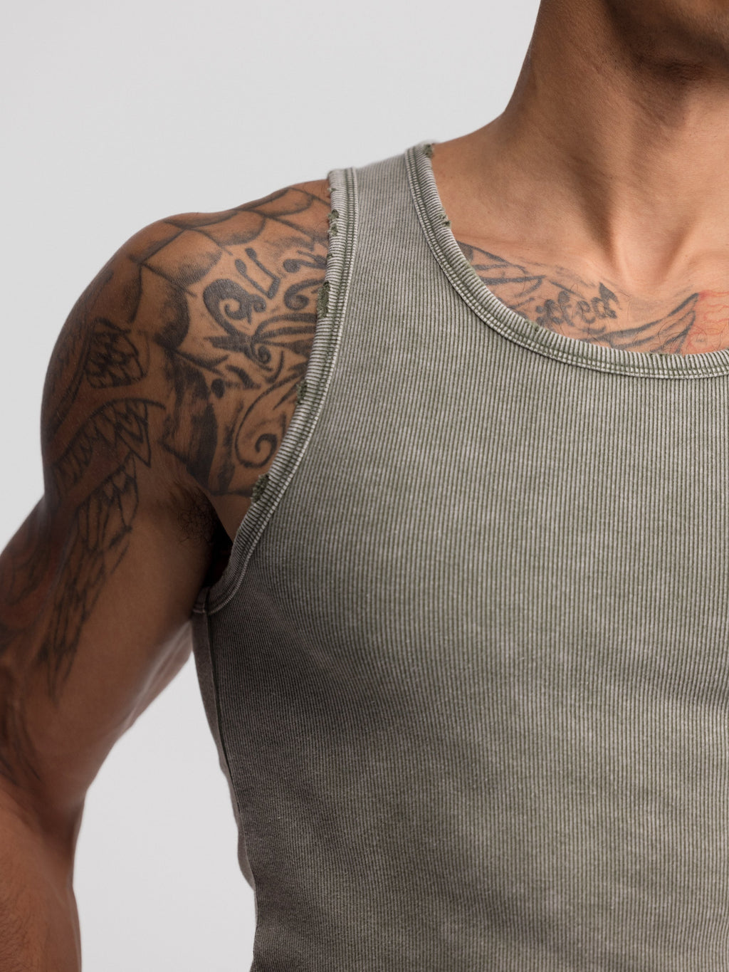 Premium Ultra-Soft Cotton Distressed Fitted Tank 4 Pack